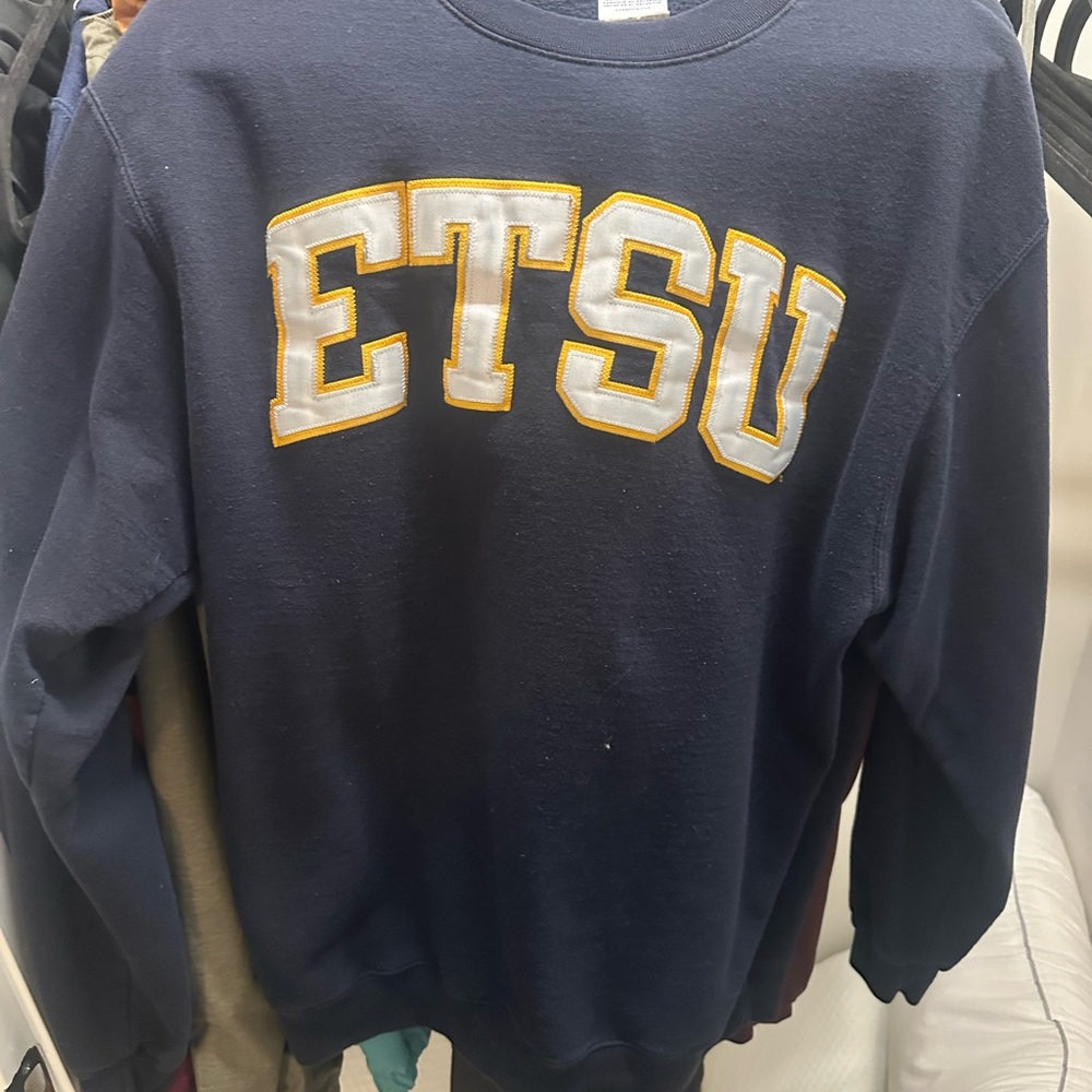 Champion Navy Crewneck Sweater with ETSU Logo